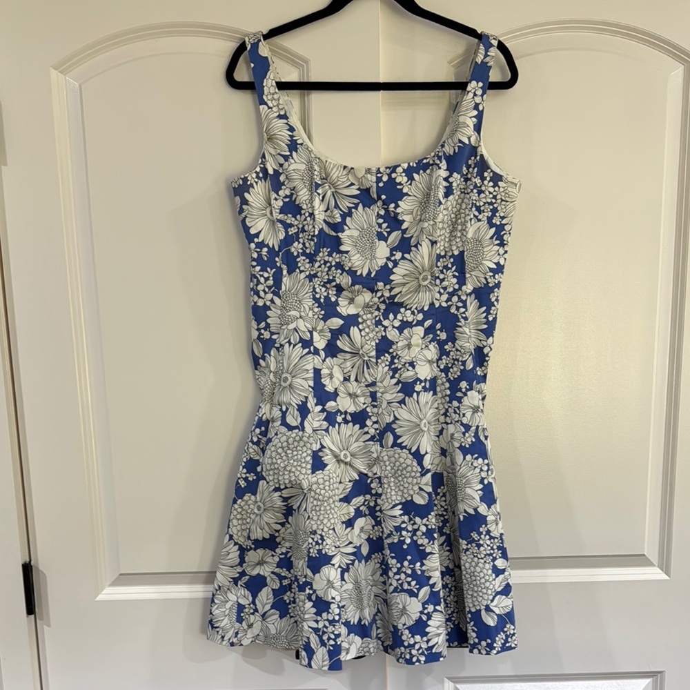 Nine West Blue and White Floral Mini Dress